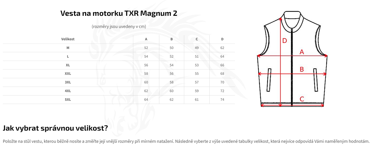 TXR Kožená vesta na motorku Magnum 2 XL